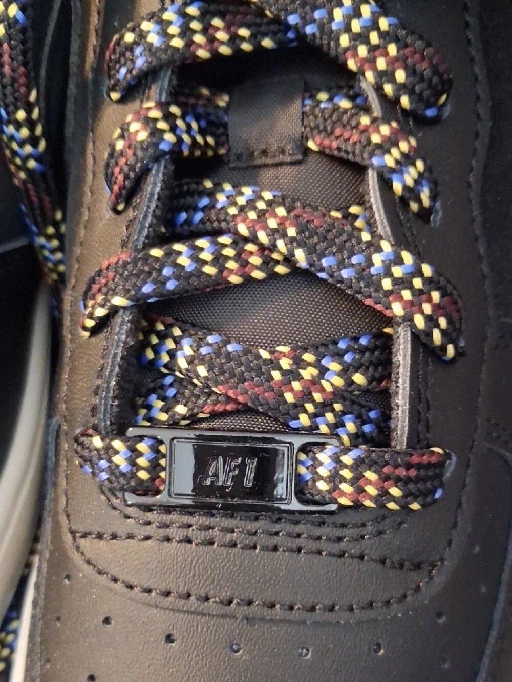 Nike Air Force 1 LV8 1 (GS) Sz 7Y Black/Black/ Saturn Gold-Comet Blue New In Box